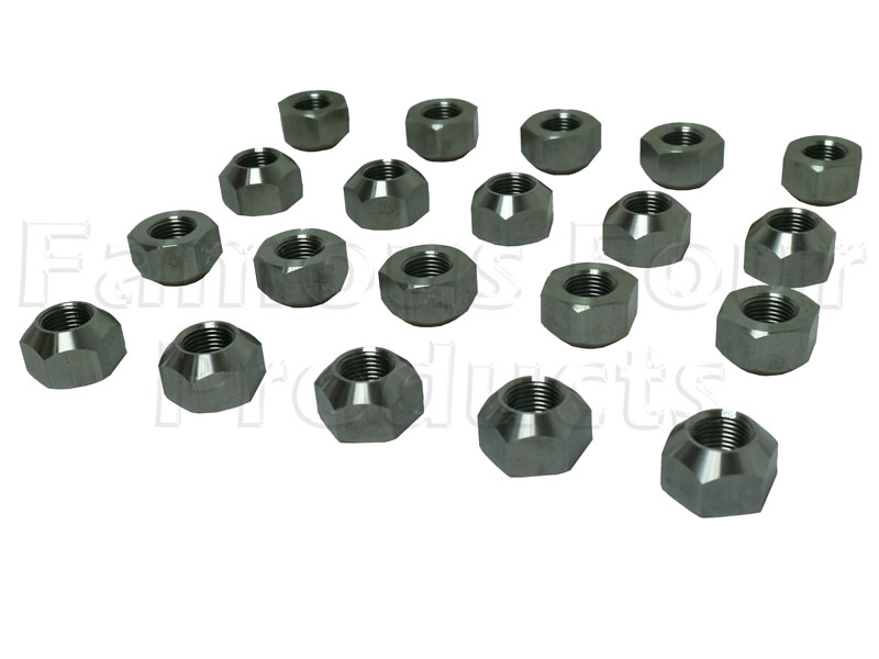 Stainless Steel Wheel Nuts for Steel Wheels - Set of 20 - Classic Range Rover 1970-85 Models - Tyres, Wheels and Wheel Nuts