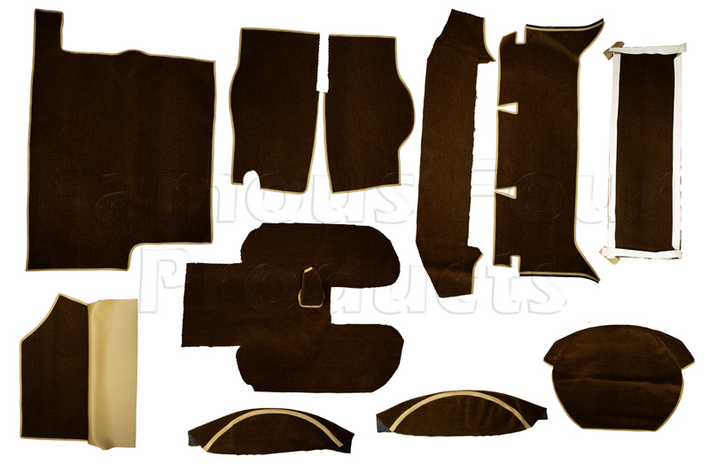 FF014480 - Carpet Set - Rusty/Golden Brown - 11 Piece - Classic Range Rover 1970-85 Models