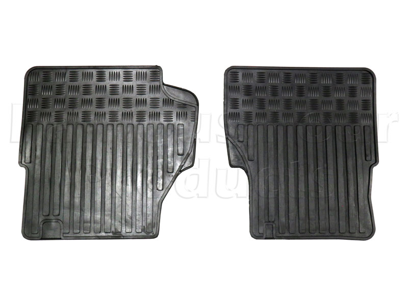 Front Footwell Rubber Floor Mats - Land Rover 90/110 & Defender (L316) - Interior Accessories